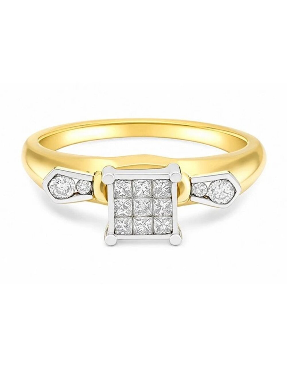 Genuine 0.48 Cts Diamonds Engagement Ring 14k Gold